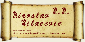 Miroslav Milaćević vizit kartica
